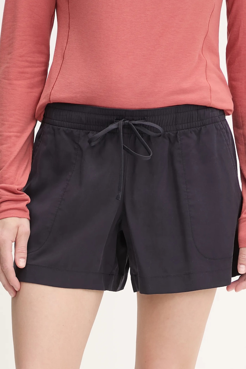 Kraťasy Jack Wolfskin Montero dámské, tmavomodrá barva, high waist, A63889