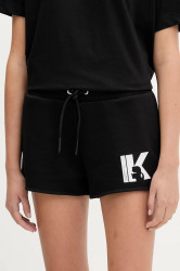 Kraťasy Karl Lagerfeld Jeans dámské, černá barva, s aplikací, high waist, A3W10125