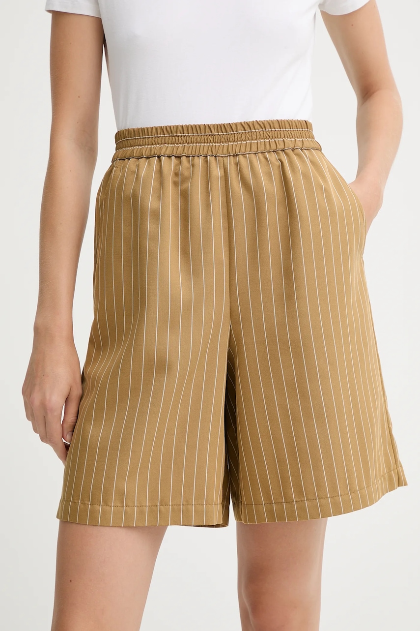 Kraťasy MAX&Co. dámské, hnědá barva, high waist, 2526146051200