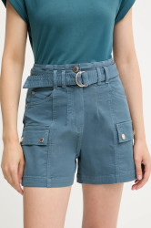 Kraťasy Morgan dámské, tyrkysová barva, high waist, SHITITO