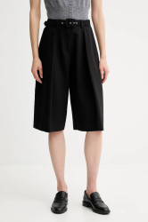 Kraťasy Simona Corsellini dámské, černá barva, high waist, A25CPPA01701
