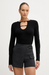 Kraťasy Sisley dámské, šedá barva, high waist, 483QL901T