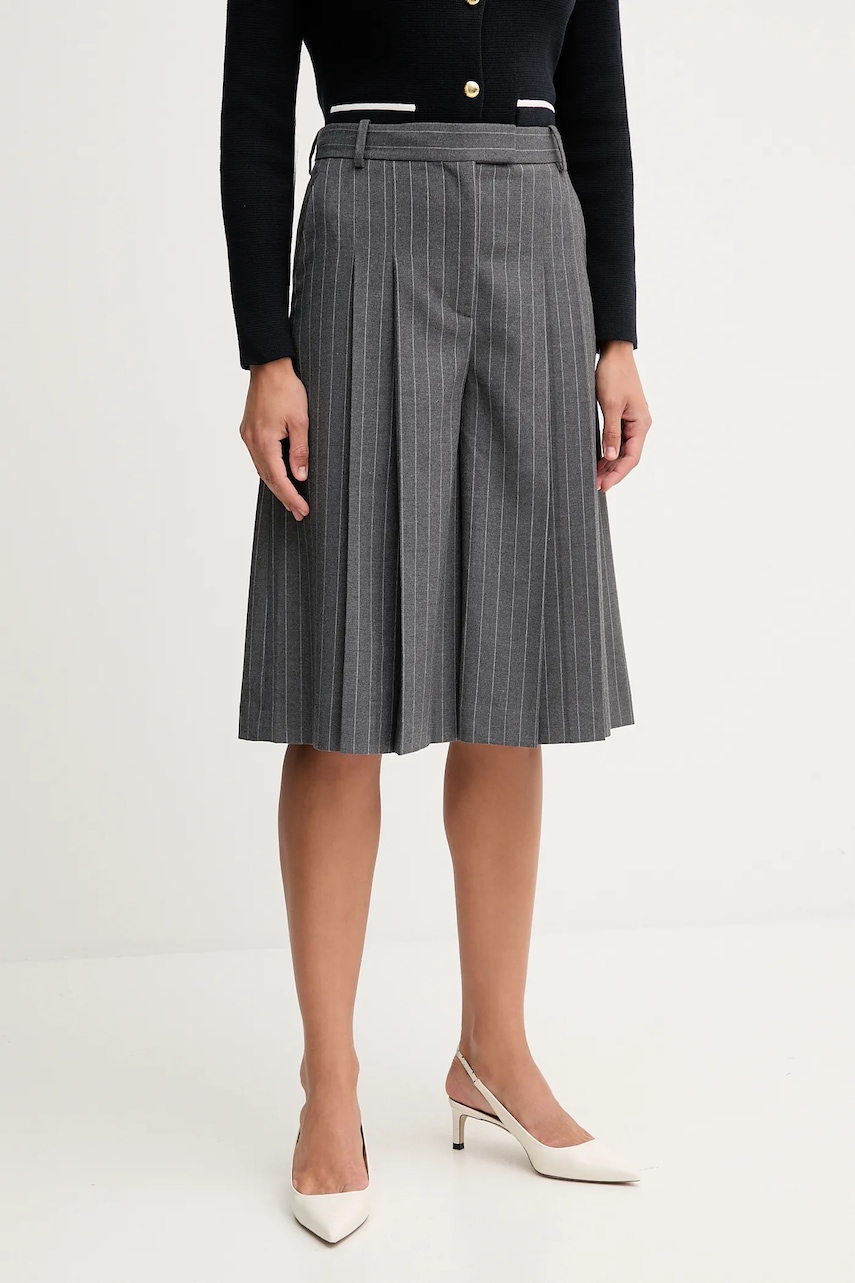 Kraťasy Tommy Hilfiger dámské, šedá barva, high waist, WW0WW48349