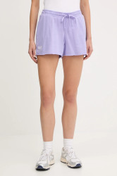 Kraťasy Under Armour Rival Terry dámské, fialová barva, high waist, 1389657