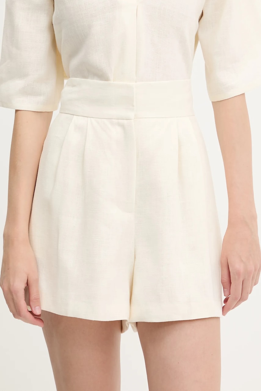 Kraťasy Undress Code dámské, béžová barva, high waist, 949