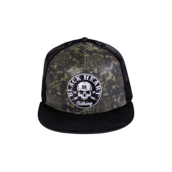 Kšiltovka BLACK HEART Bastard Skull Trucker khaki-černá