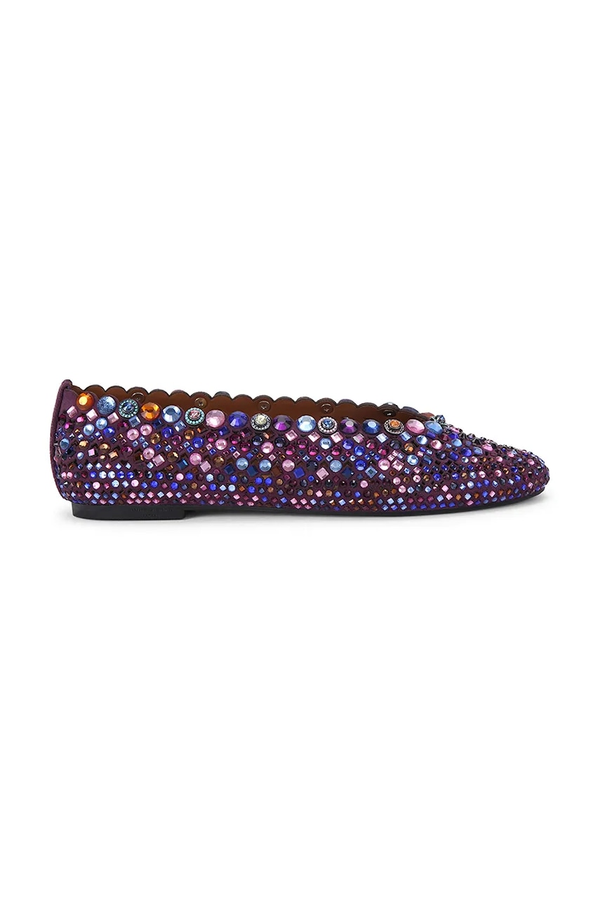 Kurt Geiger London  baleríny semišové Jewel Perf Ballerina Purple