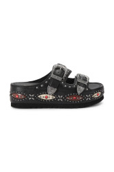 Kurt Geiger London  pantofle na platformě dámské kožené Western Buckle Flatform