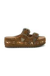 Kurt Geiger London  pantofle na platformě dámské semišové Western Buckle Flatform
