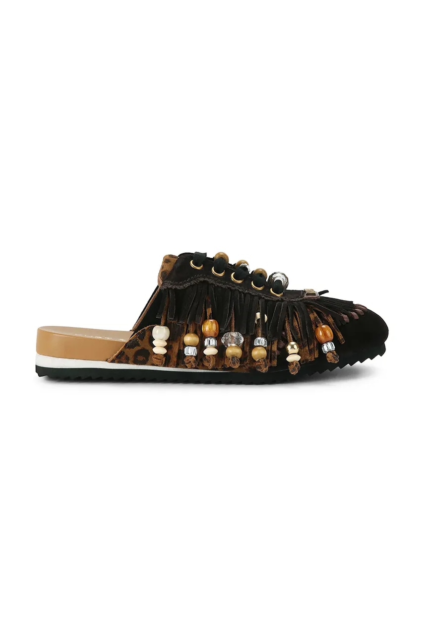 Kurt Geiger London  pantofle nazouváky dámské kožené Islington P Fringe Mule