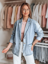 Kurtka damska jeansowa oversize RUNAWAY niebieska Dstreet