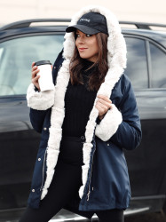 Kurtka zimowa damska parka STARBURST granatowa Dstreet