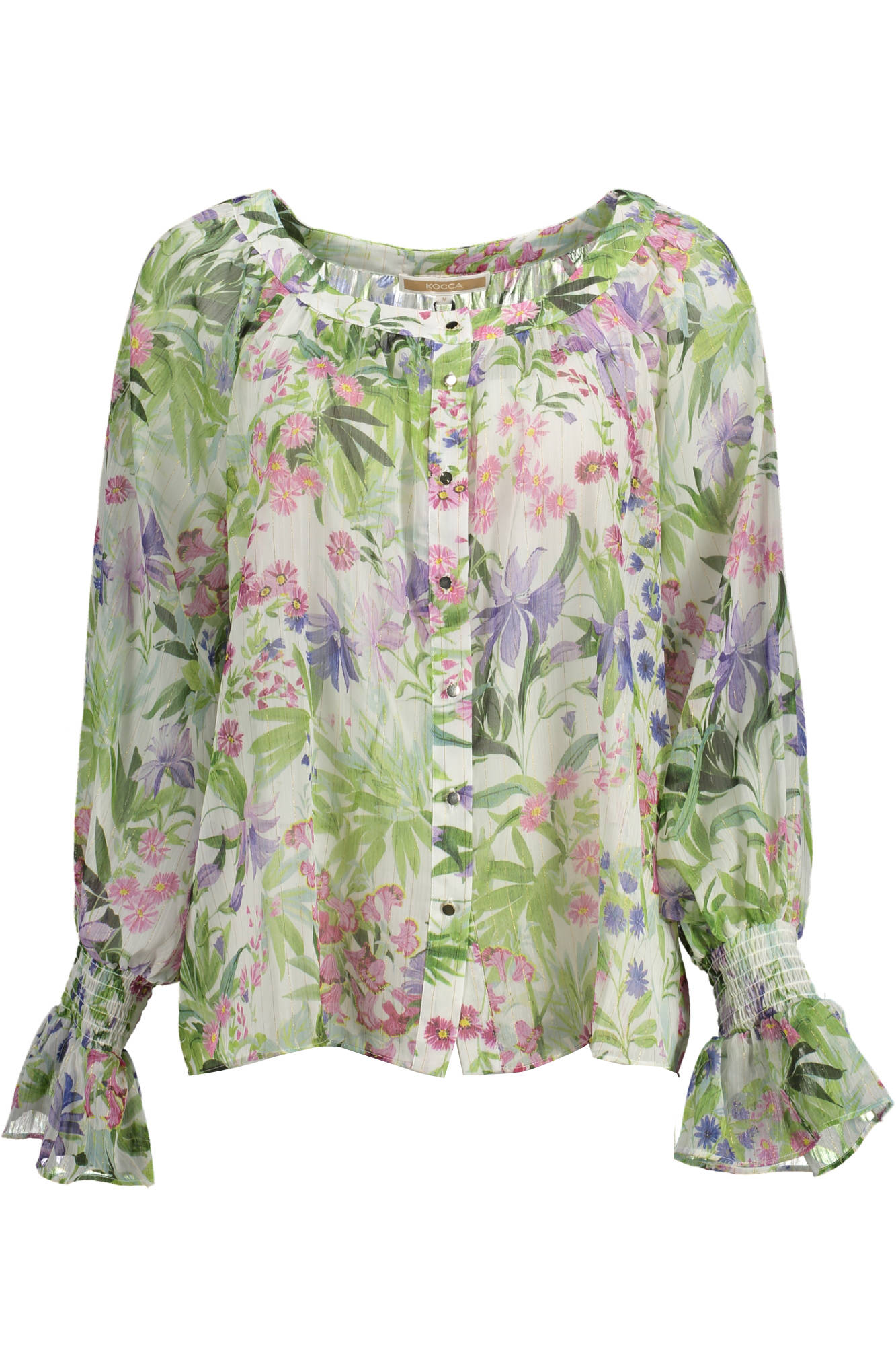 Květinová halenka s dlouhým rukávem