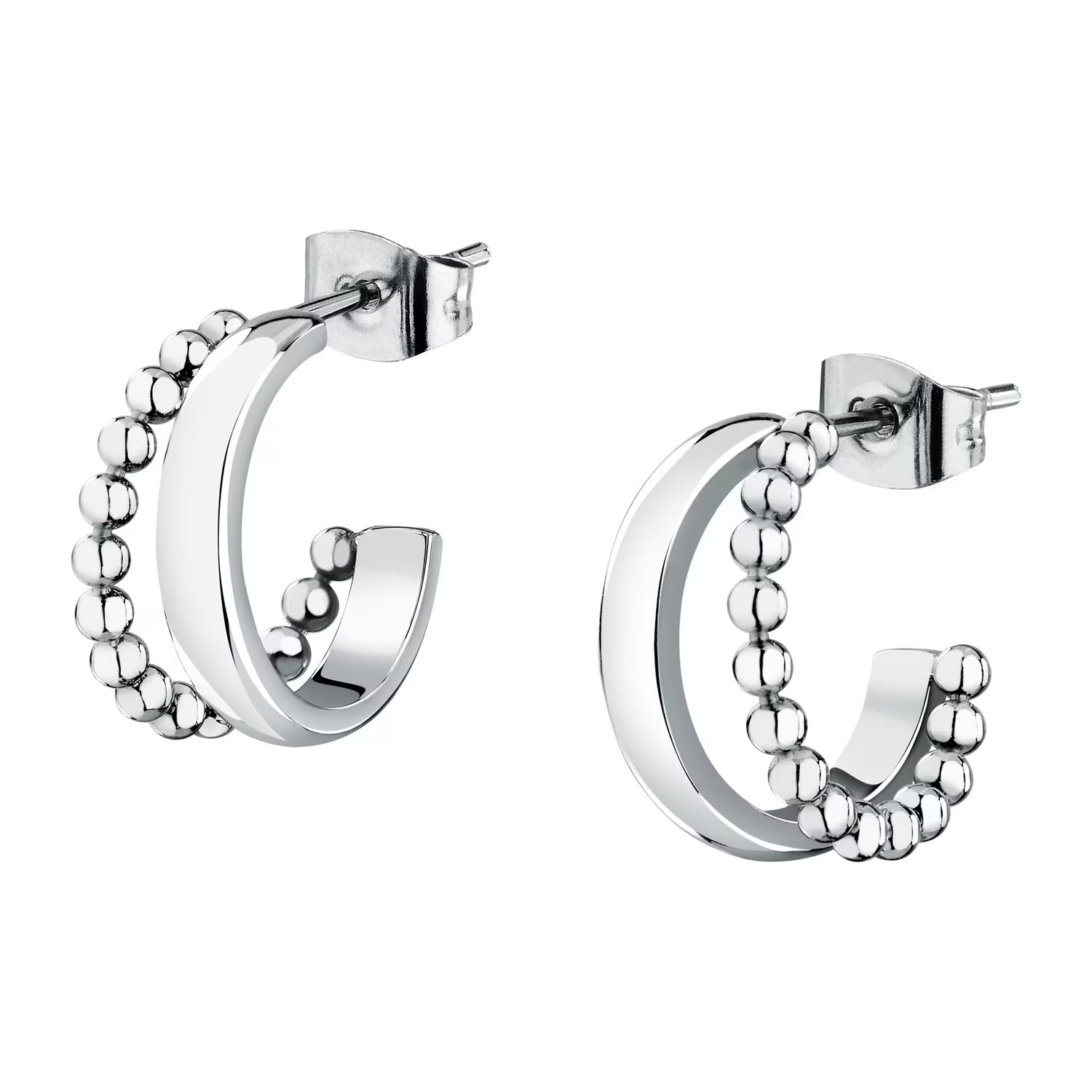 La Petite Story Designové kruhové náušnice z oceli Earrings LPS01AYQ135