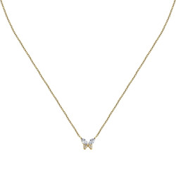La Petite Story Něžný pozlacený náhrdelník Motýlek se zirkony Silver LPS10AWV97