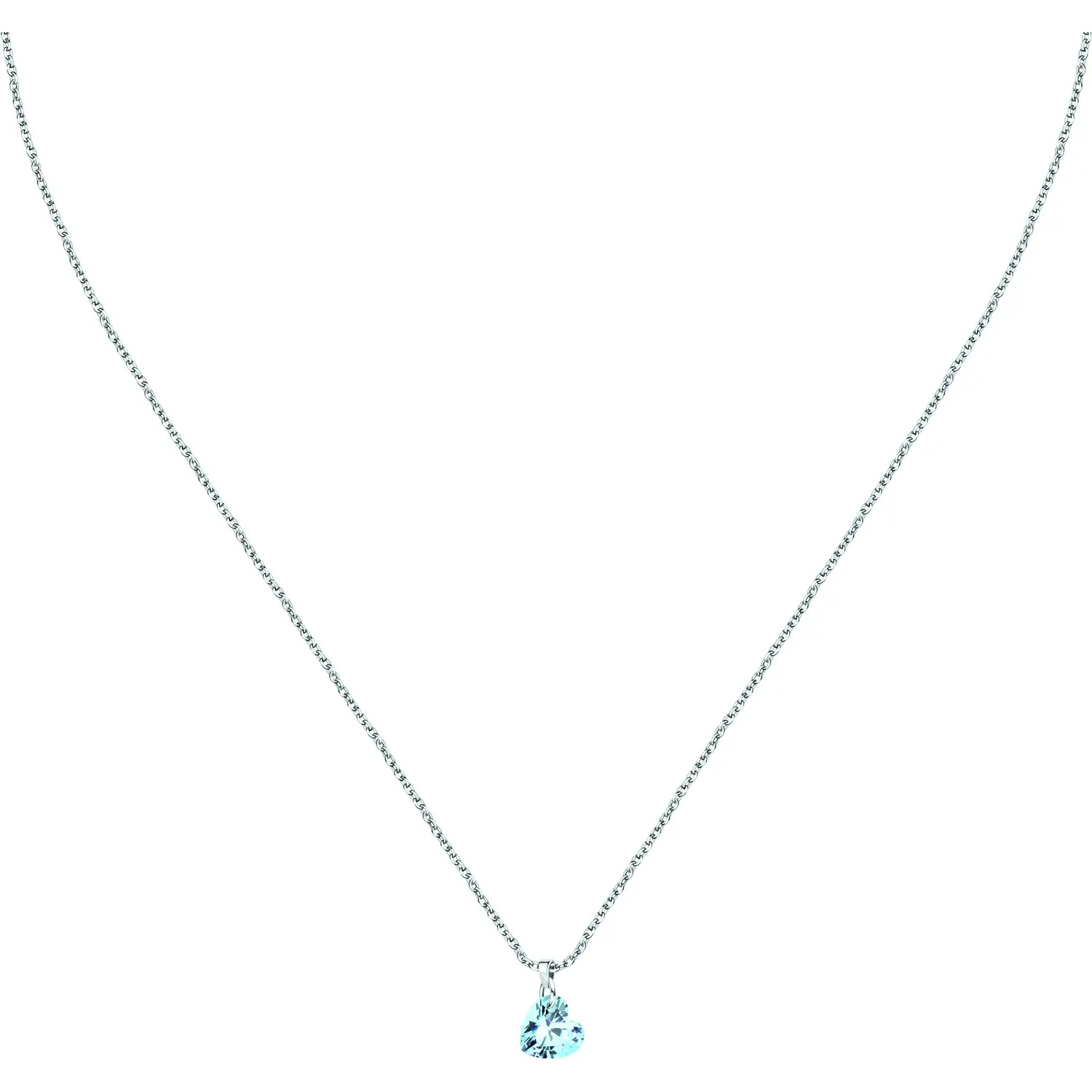 La Petite Story Něžný stříbrný náhrdelník s modrým srdíčkem Silver LPS10AWV32