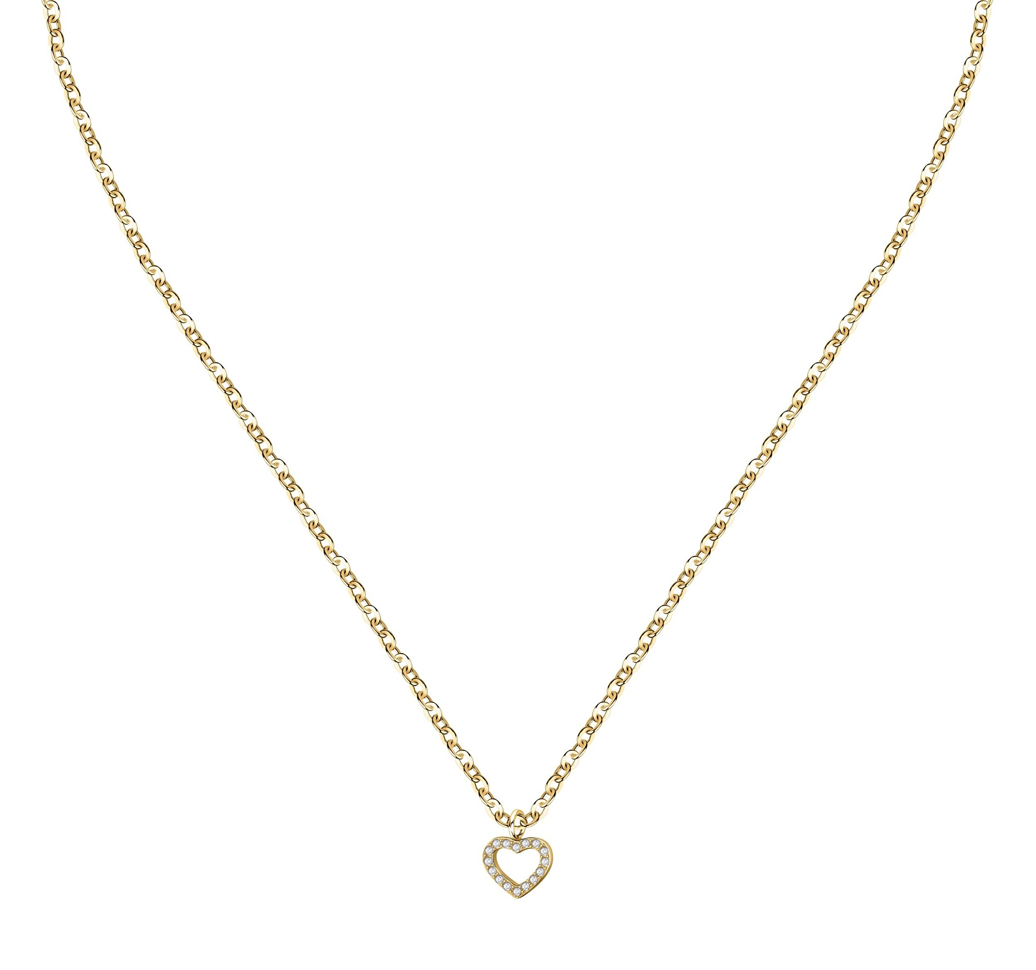 La Petite Story Romantický pozlacený náhrdelník se srdíčkem Love LPS10ASD22