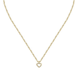 La Petite Story Romantický pozlacený náhrdelník se srdíčkem Love LPS10ASD22