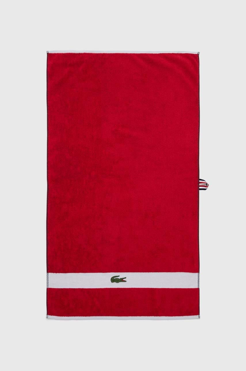 Lacoste  Malý bavlněný ručník  L Casual Rouge 55 x 100 cm