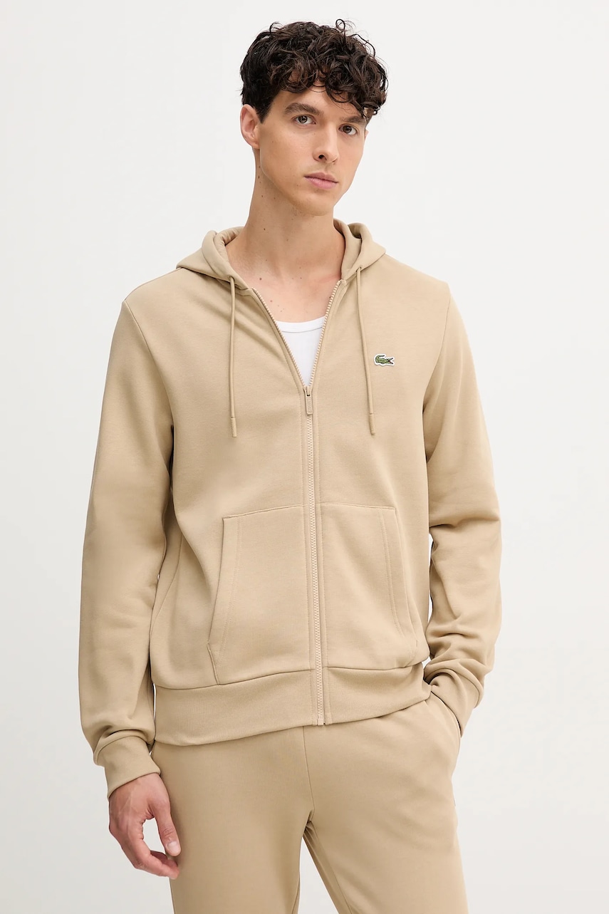 Lacoste  mikina s kapucí pánská s bavlnou