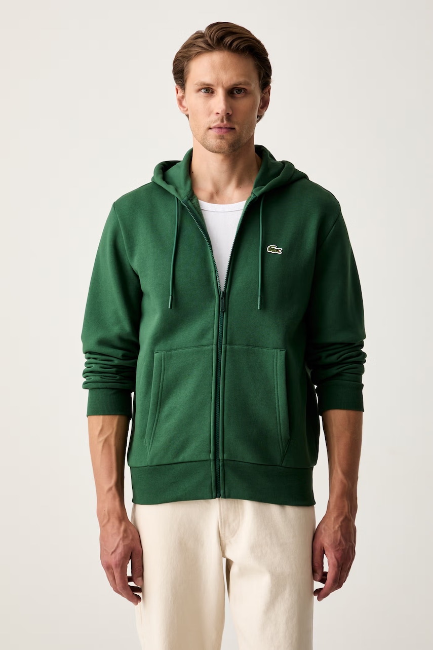 Lacoste  mikina s kapucí pánská s bavlnou