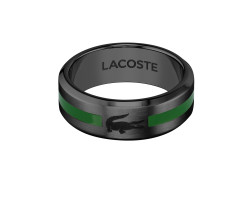 Lacoste Originální černý prsten Stencil 2040084 66 mm