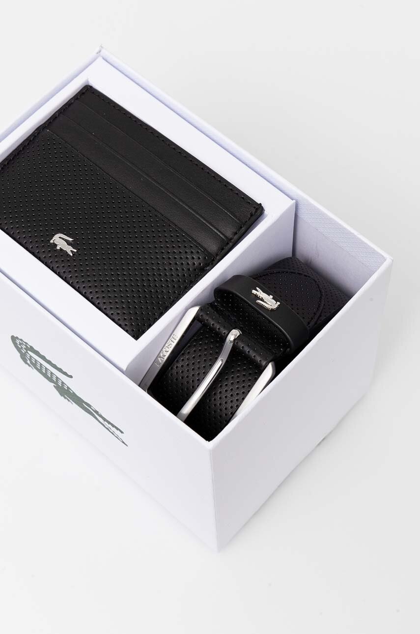 Lacoste  sada pouzdra na karty a opasku pánská kožená