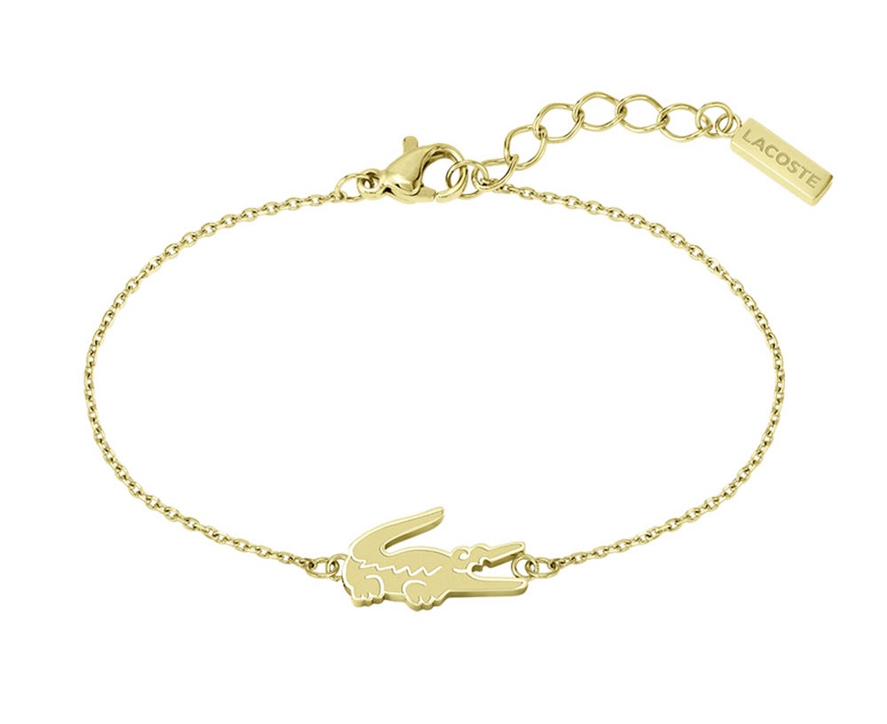 Lacoste Slušivý pozlacený náramek pro ženy Crocodile 2040047