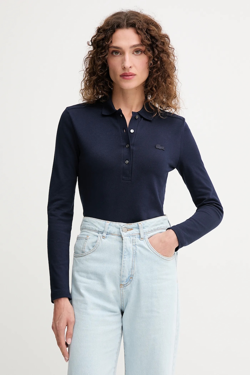 Lacoste  tričko s dlouhým rukávem dámské bavlněné s elastanem