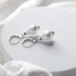 Lampglas Náušnice Moon Nude s ryzím stříbrem ENM4/AG/RHO