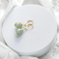 Lampglas Visací náušnice Mist Nude s 24karátovým zlatem ENM9/AG/POZ