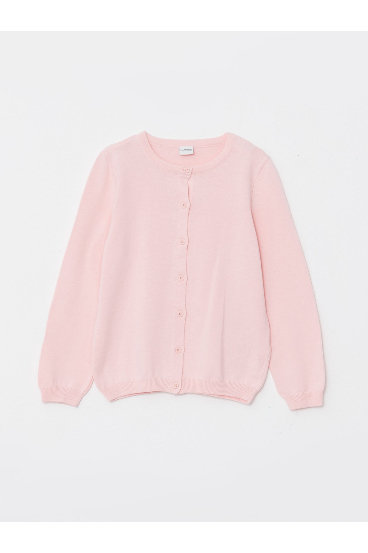 LC Waikiki Crew Neck Basic Long Sleeve Girl's Knitwear Cardigan