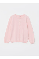 LC Waikiki Crew Neck Basic Long Sleeve Girl's Knitwear Cardigan