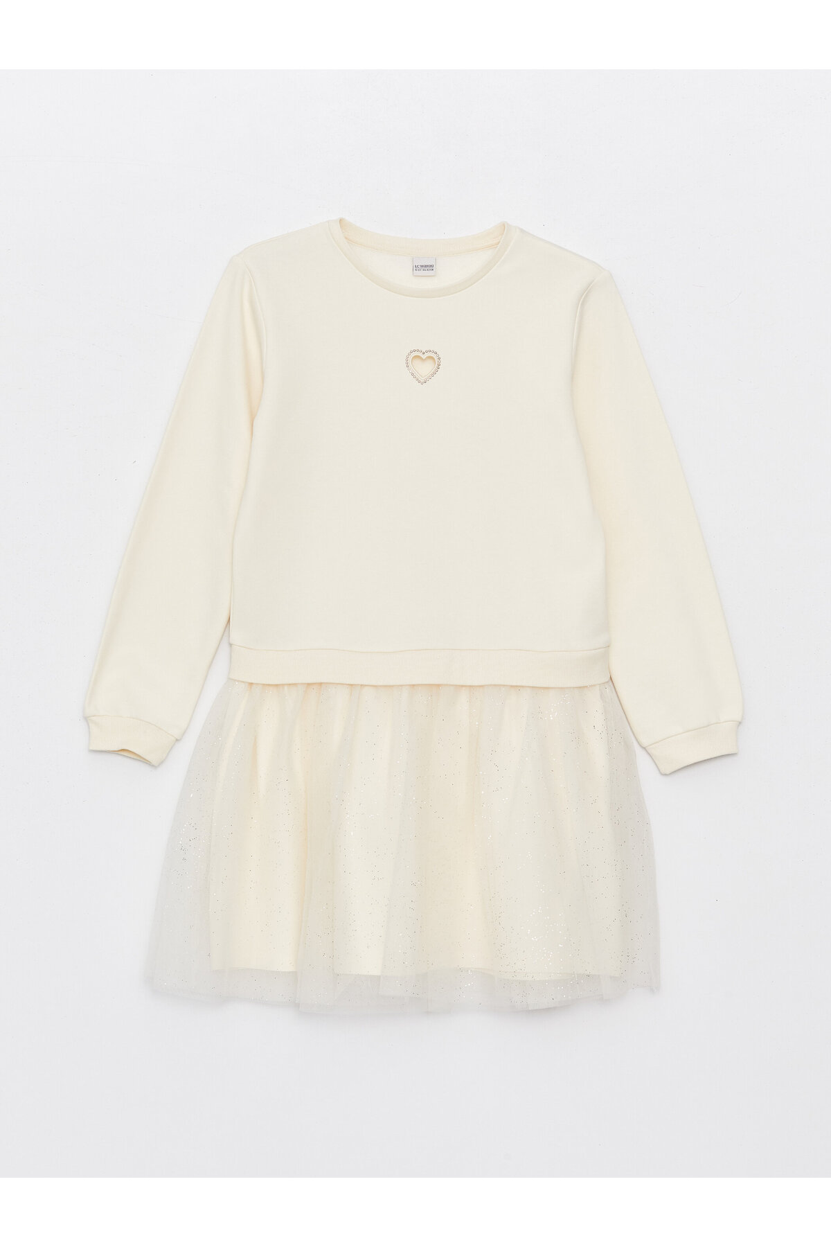 LC Waikiki Crew Neck Long Sleeve Girl's Dress