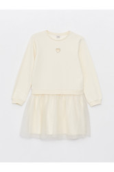 LC Waikiki Crew Neck Long Sleeve Girl's Dress