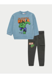 LC Waikiki Crew Neck Long Sleeve Hulk Print Baby Boy Sweatshirt and Sweatpants 2-piece Set