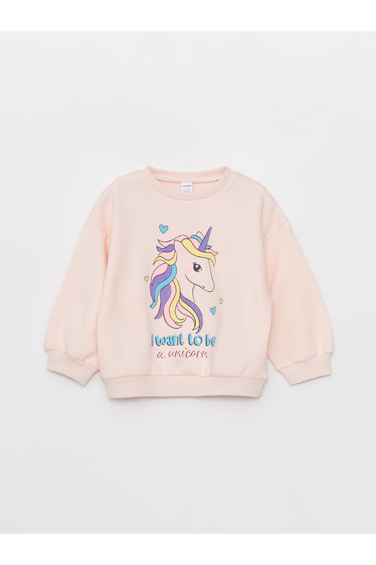 LC Waikiki Crew Neck Long Sleeve Printed Sweatshirt for Baby Girl