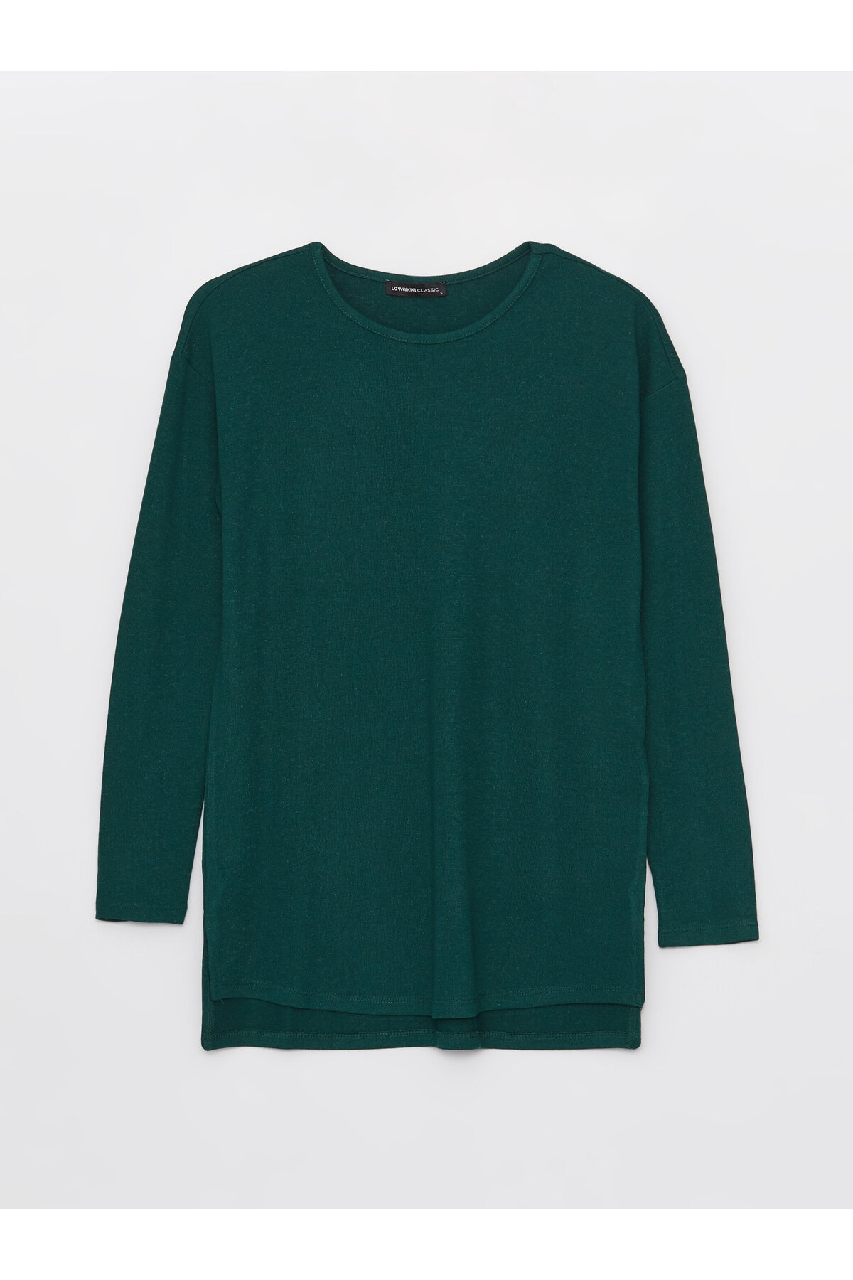 LC Waikiki Crew Neck Plain Long Sleeve Oversize Women's Tunic