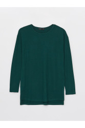 LC Waikiki Crew Neck Plain Long Sleeve Oversize Women's Tunic