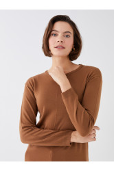 LC Waikiki Crew Neck Plain Long Sleeve Women's Knitwear Tunic