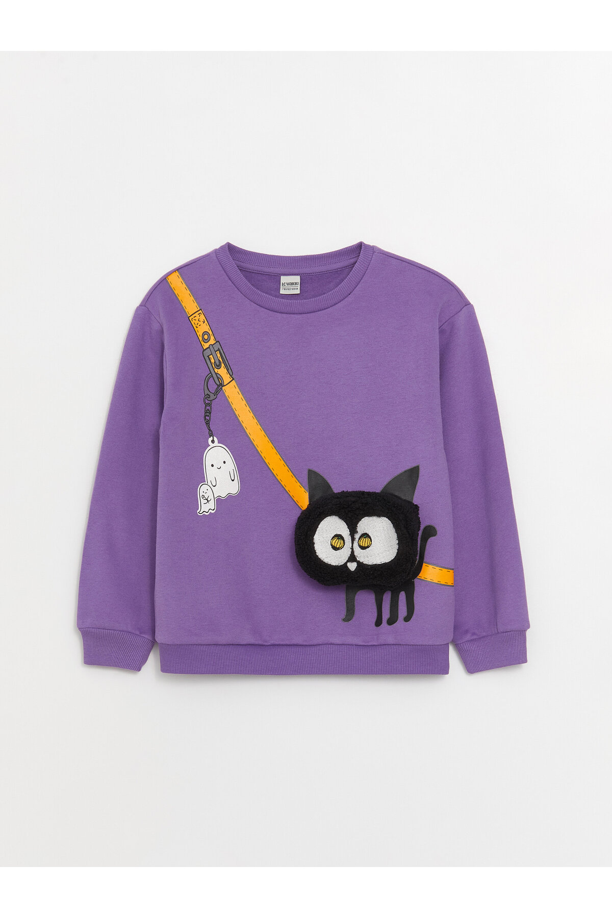 LC Waikiki Crew Neck Printed Long Sleeve Girl's Sweatshirt
