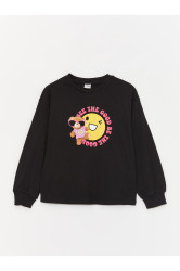 LC Waikiki Crew Neck Printed Long Sleeve Girls' T-Shirt