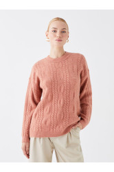 LC Waikiki Crew Neck Self-Patterned Long Sleeve Women's Knitwear Sweater