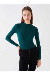 LC Waikiki High Collar Plain Long Sleeve Women's T-Shirt
