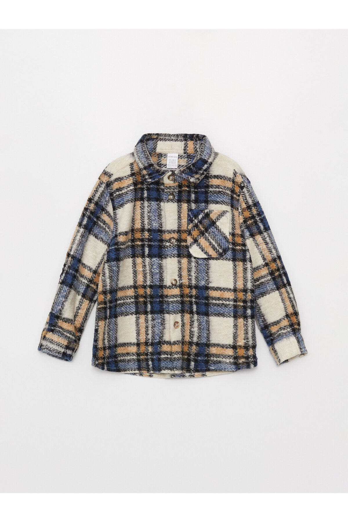 LC Waikiki Long Sleeve Plaid Patterned Baby Boy Shirt Jacket