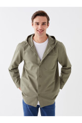 LC Waikiki Men's Hooded Comfort Fit Long Sleeve Shirt Jacket