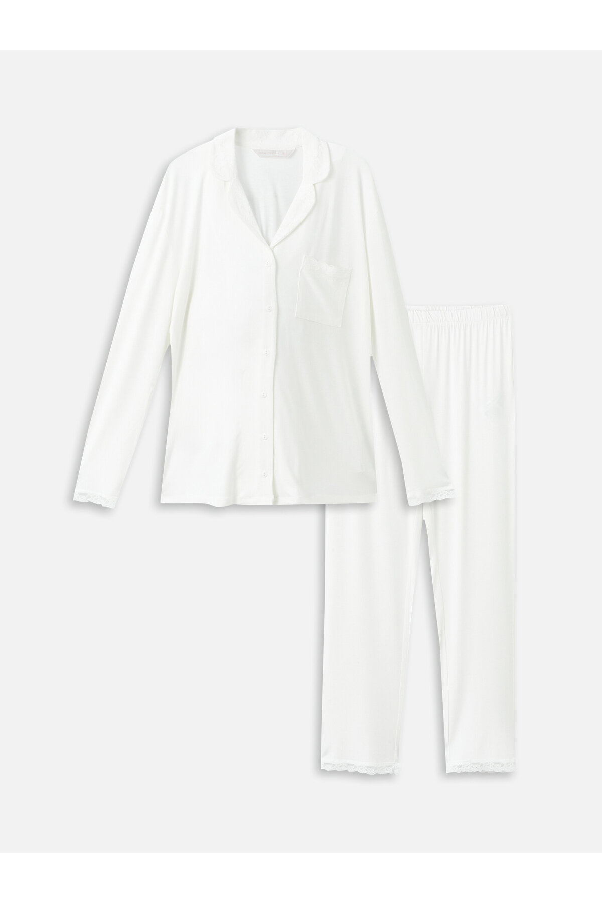 LC Waikiki Shirt Collar Plain Long Sleeve Maternity Pajama Set