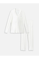 LC Waikiki Shirt Collar Plain Long Sleeve Maternity Pajama Set