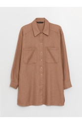 LC Waikiki Shirt Collar Plain Long Sleeve Women's Tunic