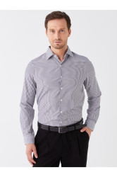 LC Waikiki Slim Fit Long Sleeve Striped Gabardine Men's Shirt